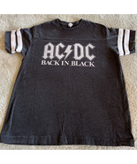 AC/DC Boys Gray White Back in Black Ringer Short Sleeve Shirt Medium 10-12 - £9.63 GBP