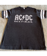 AC/DC Boys Gray White Back in Black Ringer Short Sleeve Shirt Medium 10-12 - $233.23 MXN