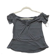 American Eagle Soft &amp; Sexy Ribbed Off The Shoulder Peplum Top Gray Size ... - £10.07 GBP