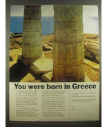 1967 National Tourist Organization of Greece Ad - You were born in Greece - £14.55 GBP