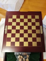 Chess &amp; Checkers Wooden Box With Drawer - Brand New - £95.91 GBP