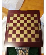 CHESS &amp; CHECKERS WOODEN BOX with DRAWER - BRAND NEW - £94.13 GBP