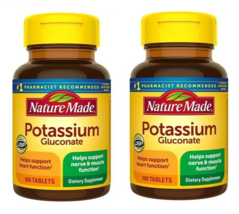 Nature Made Potassium Gluconate 550 mg 100 Tablets Exp 2027 Pack of 2 - $15.34
