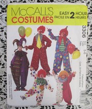 McCall's 3306 Costumes Clowns For Kids Size 5-6 NEW - $7.56