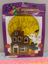 Halloween Haunted House Sun Catcher-NEW Stained Plastic-Ghost Window Decor - $12.38