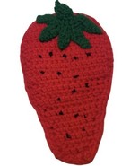 Vintage 1980’s Handmade Crochet Strawberry Pot Holder Red Green Trivet K... - £9.59 GBP