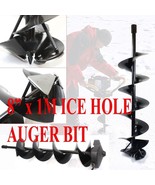 8&quot; x 1M  Ice Auger Hole Digger Bit Shaft 3/4&quot; Bit Drilling Double Blade ... - $115.44 CAD