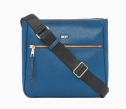 New DKNY Maxine Messenger Leather Light Midnight Blue - £75.86 GBP