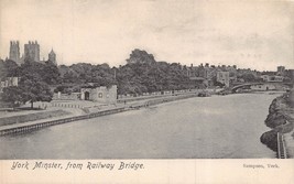 York England~Minster From Railway Bridge~Sampson Photo Postcard - £4.25 GBP