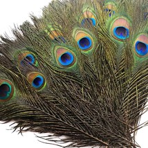 30 Pcs Peacock Feathers In Bulk 16-18Inch(40-45 Cm) Bulk For Diy Craft, Wedding, - £30.04 GBP