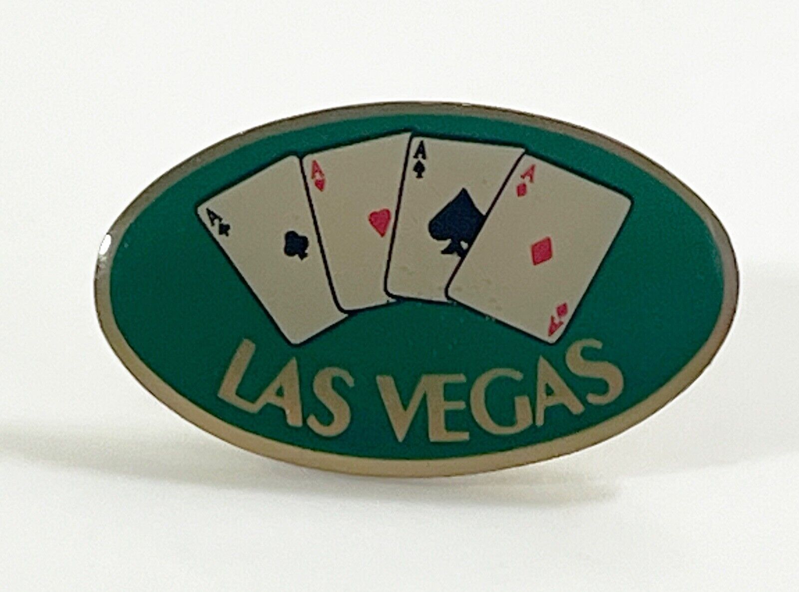 Las Vegas Four Aces Gold Tone Lapel Pin Back - $4.94