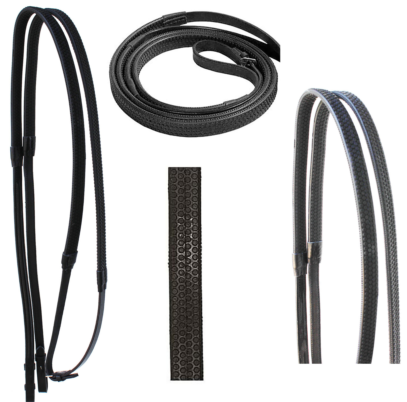 54&quot; Horse English Leather Flat Rubber Grip Training Reins 805LR20 - $29.99