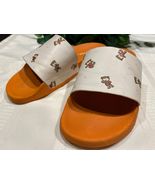 Coach Udele Sport Slides Teddy Bear Pool Sandals Orange Rubber C6965 size 9 - £28.46 GBP