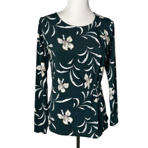 Primary image for Ann Taylor Women's Floral Print Blouse Pleated Detail Long Sleeve Size S