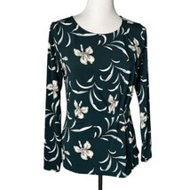 Ann Taylor Women&#39;s Floral Print Blouse Pleated Detail Long Sleeve Size S - $15.83