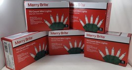 Merry Brite 70 Count Mini Lights Clear Bulb Green Wire 15 ft (347495) 5PK - $35.63