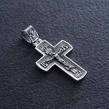 Pendant Cross Jesus Christ Crucifix Orthodox Russian Sterling 925 Silver Men New - £134.41 GBP