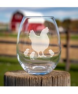 Momma Hen Chicks Etched Glasses - Wine, Champagne, Pint Glasses, Shot Glass - $467.85 MXN+