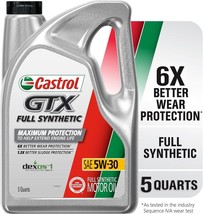 Castrol GTX Full Synthetic 5W-30 Motor Oil, 1 Quart, Pack of 6 - £58.45 GBP