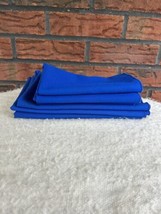 Set 6 Vintage Solid Royal Blue Fabric Cloth Dinner Napkins 2 Sizes Reusable - £5.29 GBP