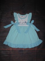 NEW Boutique Girls Embroidered Princess Cinderella Short Sleeve Blue Dress - $16.99