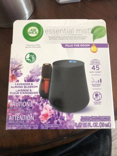 Air Wick Essential Oil Diffuser with Lavender Almond Blossom Refill New In Box - $13.01