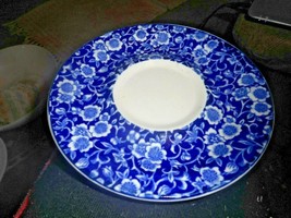 Saucer Vintage NS Iron Stone Blue Calico Cobalt Blue White Flowers JAPAN... - £7.52 GBP