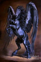 genesis winged black Pegasus horse ceramic tile mural backsplash medallion - $58.41+