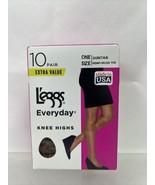 L’eggs 43275 10 Pairs One Size Suntan Everyday Knee Highs Q00J97 - $9.89