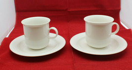 Arabia Finland Arctica White Coffee Tea Mug Cup 7.5 cm Tall Saucer Set o... - £57.84 GBP