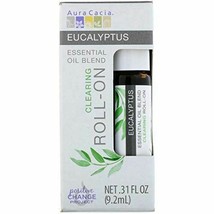 NEW Aura Cacia Roll-On Oil Clearing Eucalyptus Essential Oil Blend 0.31 fl oz - £8.24 GBP