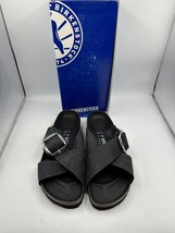 Birkenstock Siena Big Buckle Black Sandals Slip-On Cross Straps Womens Size 41 - £101.03 GBP