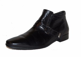 Basconi Black Mens Loafer Leather Stretch High Top Dress Shoes Size US 12 EU 45 - £168.84 GBP