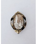 Antique Cameo Hand Carved Shell Brooch Rebecca by Castle Missing Back Ra... - €60,17 EUR