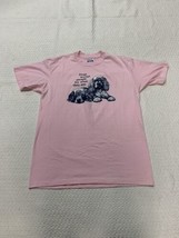 Vintage Hanes Fifty-Fifty Pink Single Stitch T Shirt Large DOGS ACCEPT P... - $12.70