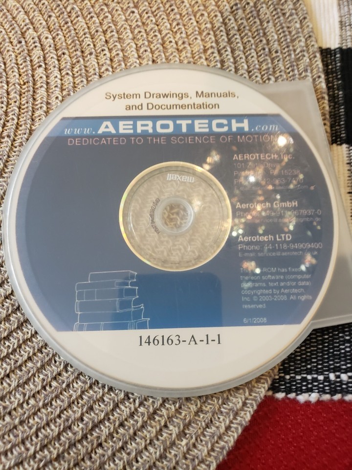 NEW Aerotech System Drawings and Documentation CD Rom Software # 146163-... - $123.49
