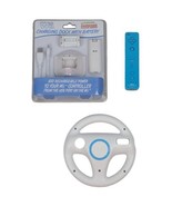 Nintendo Wii Blue Controller, Racing Wheel &amp; Charging Dock with Battery - £20.42 GBP