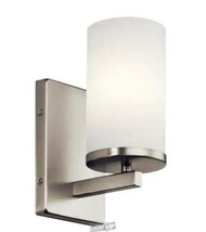 Crosby 1-Light Brushed Nickel Bathroom Indoor Wall Sconce with Satin Etched Case - £53.71 GBP