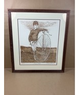Signed Penny Farthing Etching Joseph J Stelmach Bicycle Limited Edition ... - £235.67 GBP