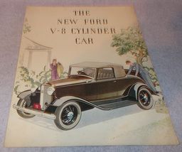 Original Full New Ford V-8 Cylinder Car Auto Brochure ca 1932 No Reprint - $24.95