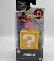 Jakks Pacific Super Mario Bros Movie Peach 1.25 in Figure &amp; Question Block - £8.21 GBP