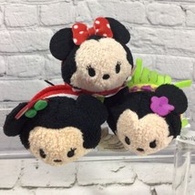 Disney Minnie Mouse Mini Tsum Tsum Plush Lot Of 3 Hula Christmas Classic  - £11.86 GBP