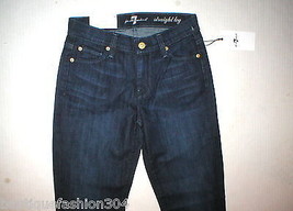 New 7 for All Mankind NWT $190 Straight Leg Mid Rise 26 X 32 Jeans Women... - $250.02