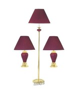 Unbranded-3-Piece Lamp Set Stylish brass-finish metal bases - $135.48 CAD