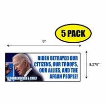 5 Pack 3.37&quot;x 9&quot; Biden Betrayed Sticker Decal Gift Maga Trump BS0217 - £6.69 GBP