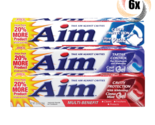 6x Packs AIM Multi Benefit Variety Mint Gel Toothpaste | 5.5oz | Mix &amp; M... - £18.28 GBP