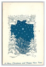 Merry Christmas Night Winter Landscape Happy New Year  Postcard Y9 - £3.13 GBP