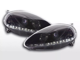 FK Pair LED DRL Lightbar Headlights Fiat Grande Punto 199 05-08 Servo Black LHD - £337.84 GBP