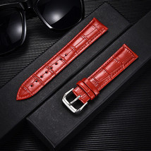 13mm Red Calfskin Leather (Change Tool + Springs Included) Watch Strap/Band - £7.90 GBP