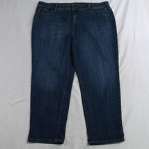 So Slimming Girlfriend Crop by Chico&#39;s 3 / 16 Dark Wash Stretch Denim Jeans - £13.54 GBP